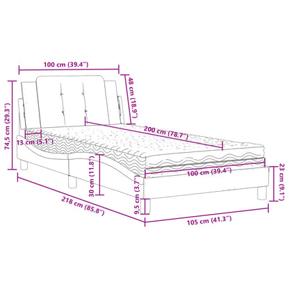 Giroletto senza Materasso Zadar Grigio 100x200 cm in Similpelle