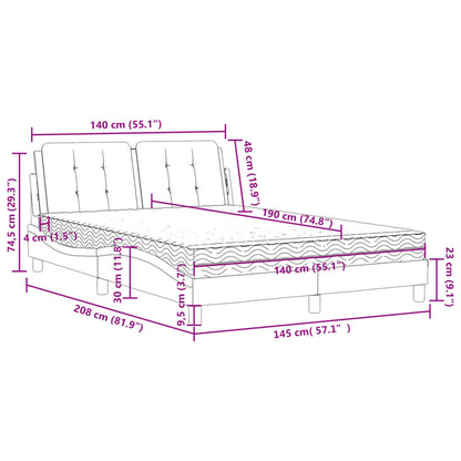 Giroletto senza Materasso Zadar Cappuccino 140x190cm Similpelle | homemem39
