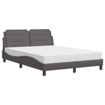 Letto con Materasso Zadar Grigio 140x200 cm in Similpelle - homemem39