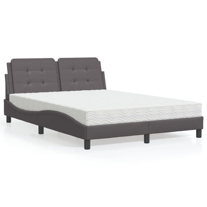 Letto con Materasso Zadar Grigio 140x200 cm in Similpelle - homemem39