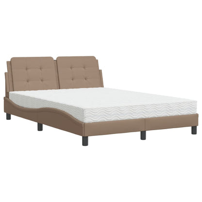 Letto con Materasso Zadar Cappuccino 140x200cm Similpelle | homemem39