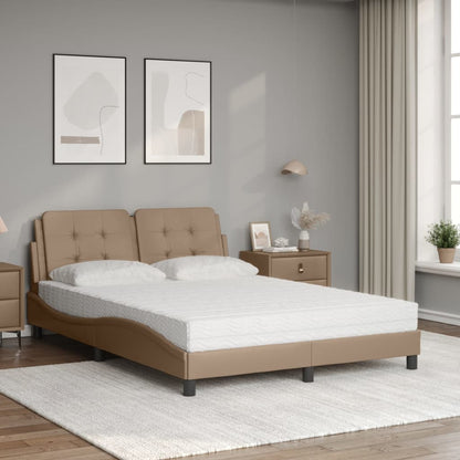 Letto con Materasso Zadar Cappuccino 140x200cm Similpelle | homemem39