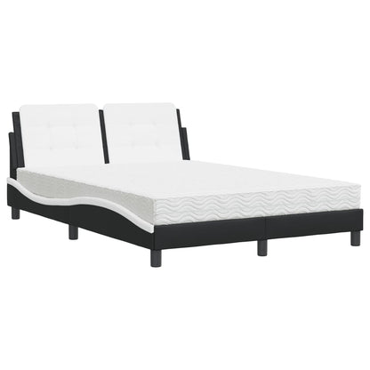 Letto con Materasso Zadar Nero e Bianco 140x200 cm in Similpelle - homemem39