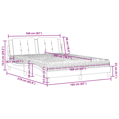 Letto con Materasso Zadar Grigio 160x200 cm in Similpelle | homemem39