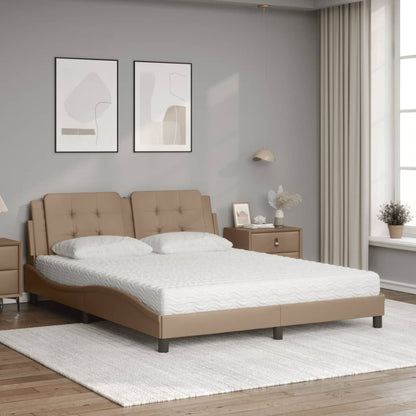 Letto con Materasso Zadar Cappuccino 160x200cm Similpelle