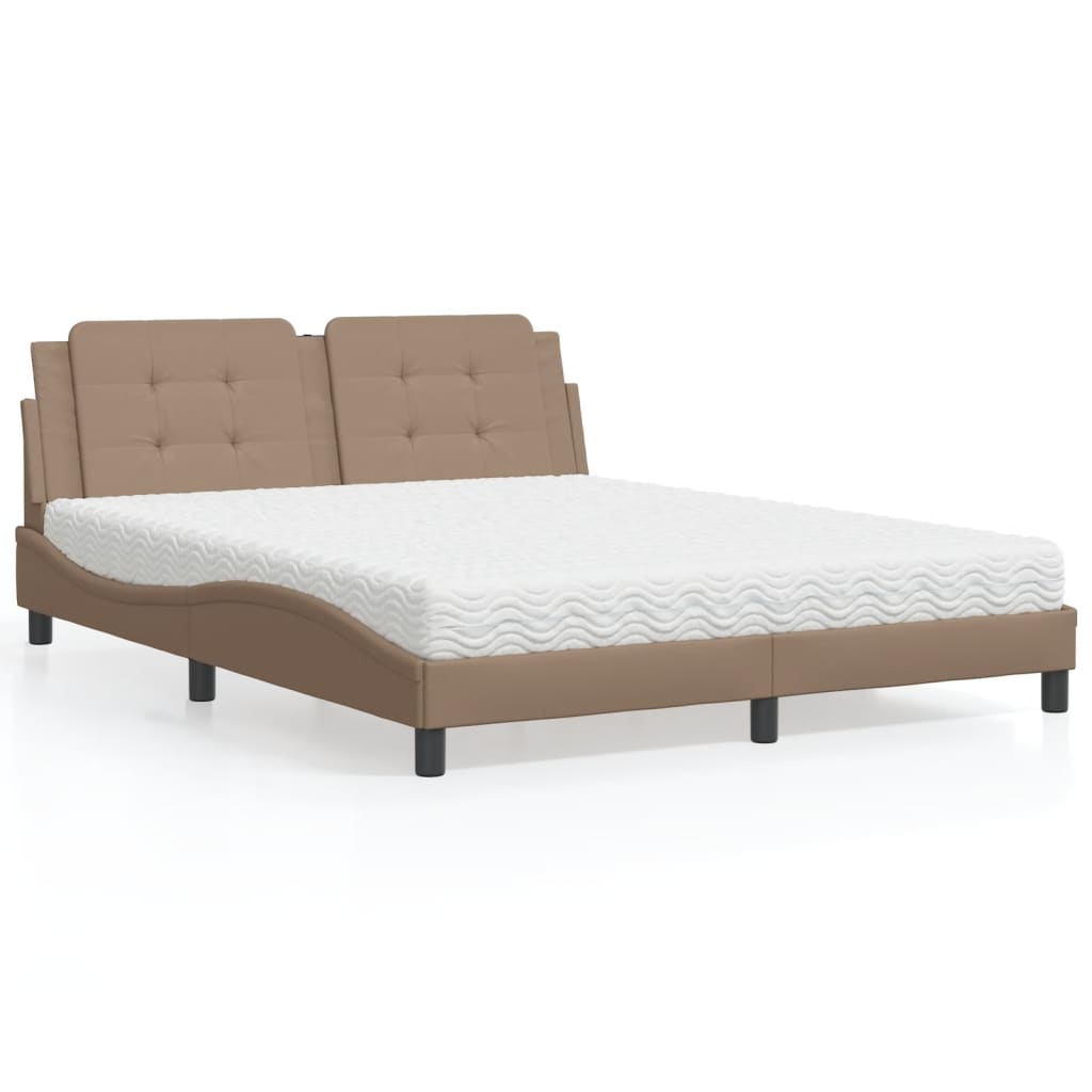Letto con Materasso Zadar Cappuccino 160x200cm Similpelle