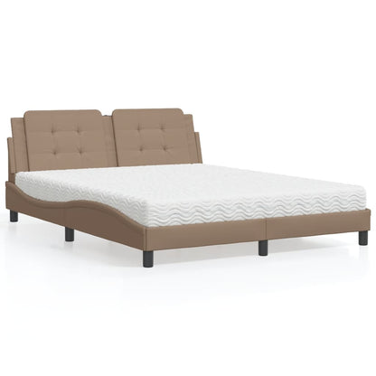 Letto con Materasso Zadar Cappuccino 160x200cm Similpelle