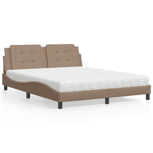 Letto con Materasso Zadar Cappuccino 160x200cm Similpelle