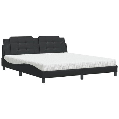 Letto con Materasso Zadar Nero 180x200 cm in Similpelle - homemem39