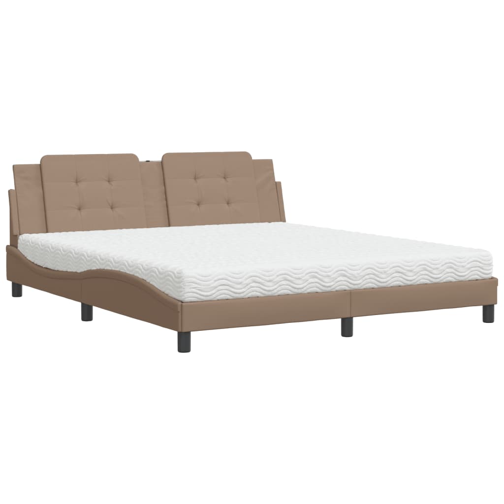 Letto con Materasso Zadar Cappuccino 180x200cm Similpelle | homemem39