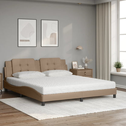Letto con Materasso Zadar Cappuccino 180x200cm Similpelle | homemem39