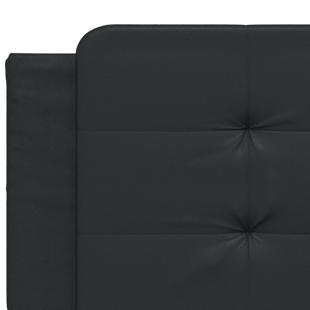 Letto con Materasso Zadar Nero 200x200 cm in Similpelle