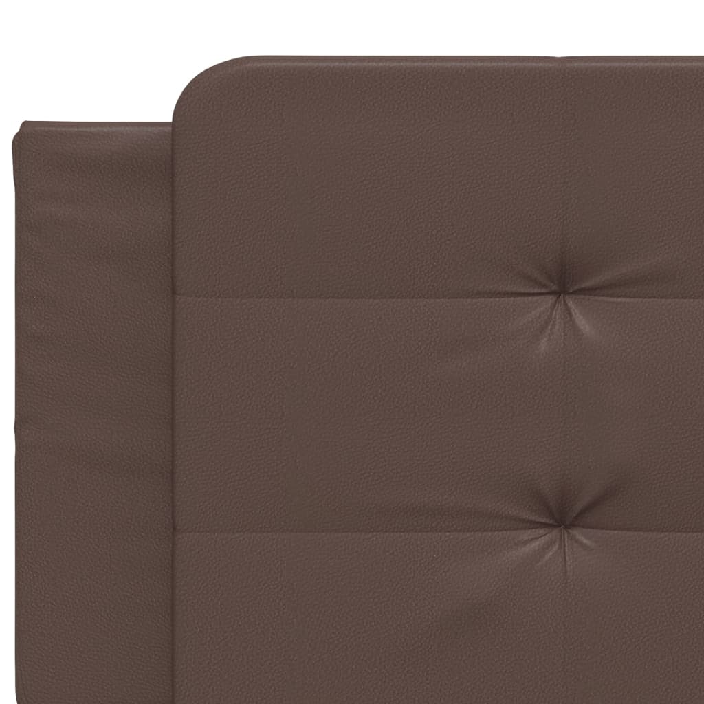 Letto con Materasso Zadar Marrone 200x200cm in Similpelle - homemem39