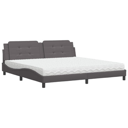 Letto con Materasso Zadar Grigio 200x200 cm in Similpelle