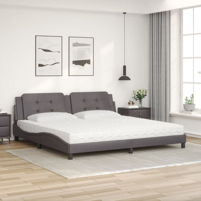 Letto con Materasso Zadar Grigio 200x200 cm in Similpelle | homemem39