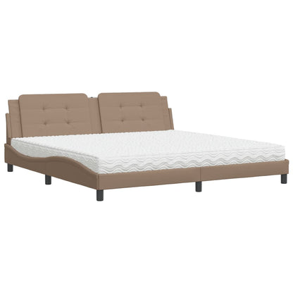 Letto con Materasso Zadar Cappuccino 200x200cm Similpelle - homemem39