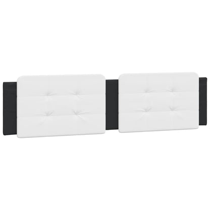 Letto con Materasso Zadar Nero e Bianco 200x200cm in Similpelle