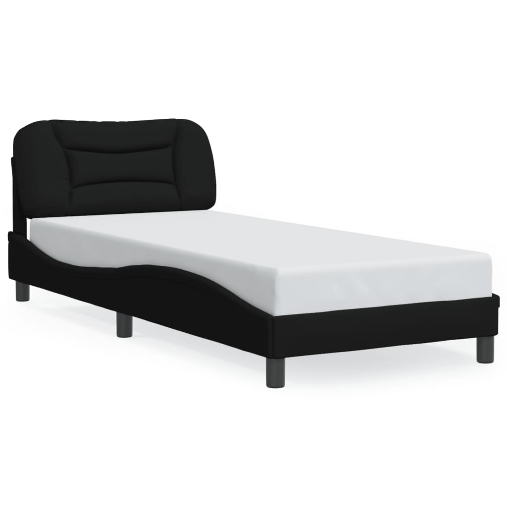 Giroletto con LED senza Materasso Hvar Nero 90x190cm in Tessuto
