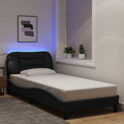 Giroletto con LED senza Materasso Hvar Nero 90x190cm in Tessuto