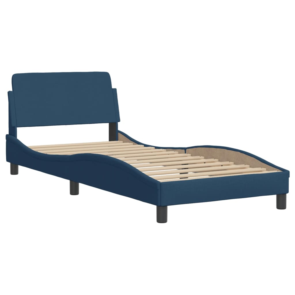 Bed frame with Blue LED Lights 90x200 cm in Fabric