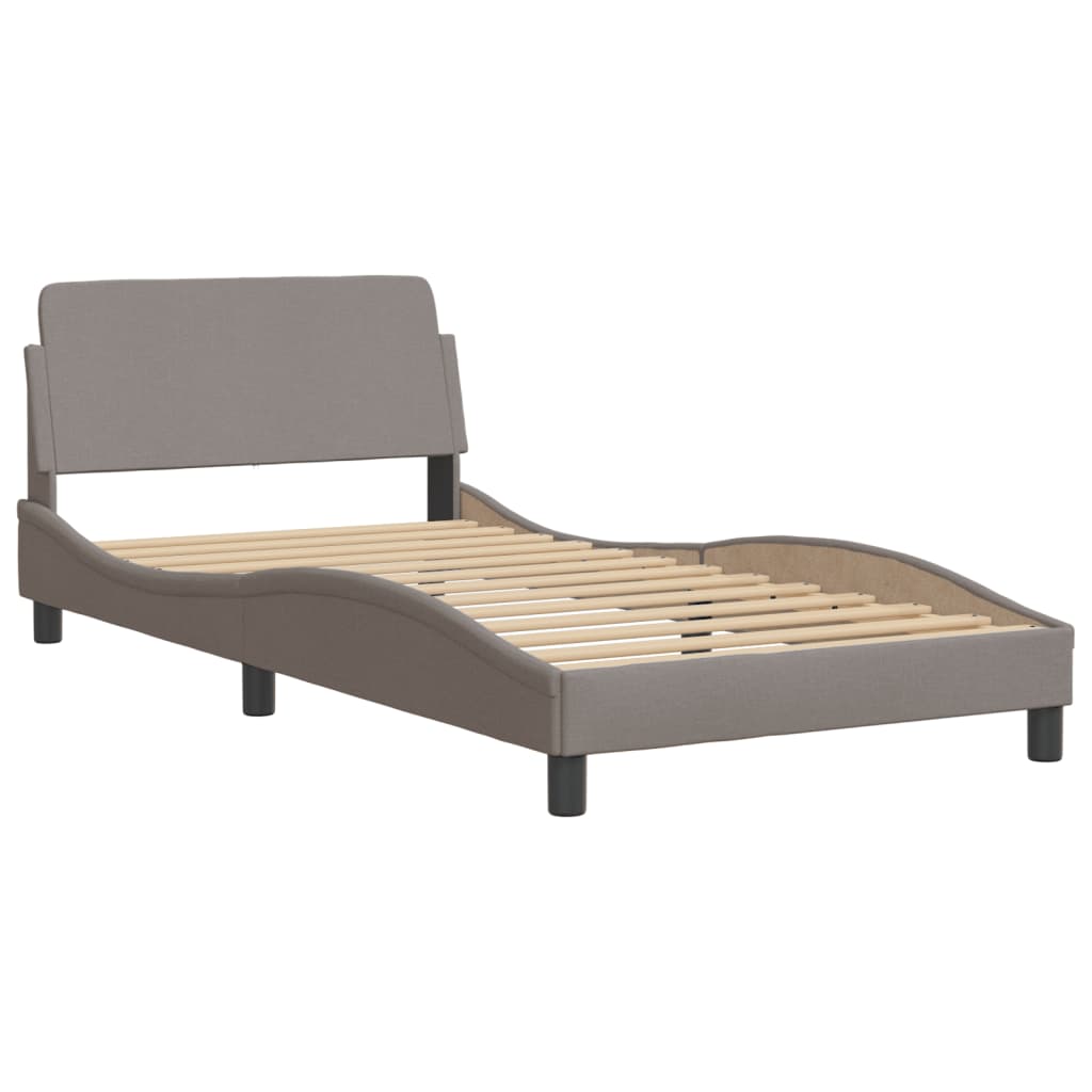 Bed frame with LED Lights Taupe 100x200 cm in Fabric