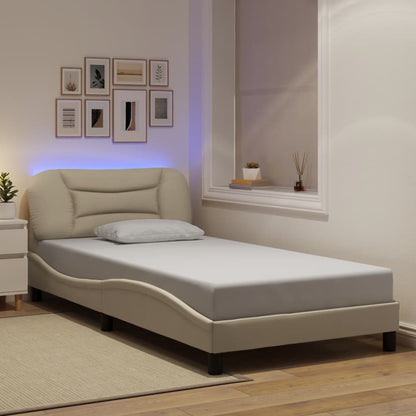 Giroletto con LED senza Materasso Hvar Crema 100x200 cm Tessuto