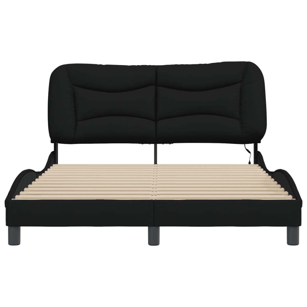 Bed frame with Black LED Lights 120x200 cm in Fabric