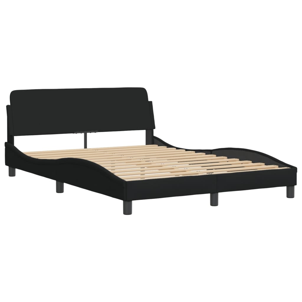 Bed frame with Black LED Lights 120x200 cm in Fabric