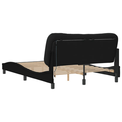 Giroletto con LED senza Materasso Hvar Nero 140x190 cm Tessuto