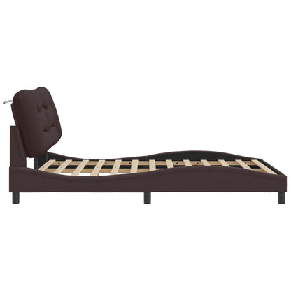 Giroletto con LED senza Materasso Hvar Marrone Scuro 140x190 cm