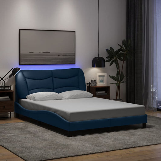 Giroletto con LED senza Materasso Hvar Blu 140x190cm in Tessuto