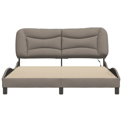 Giroletto con LED senza Materasso Hvar Tortora 160x200 cm in Tessuto - homemem39