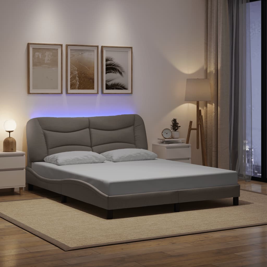Giroletto con LED senza Materasso Hvar Tortora 160x200 cm