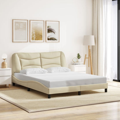 Giroletto con LED senza Materasso Hvar Crema 160x200 cm Tessuto | homemem39