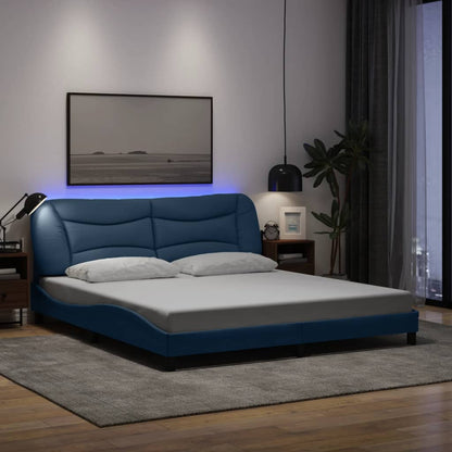 Giroletto con LED senza Materasso Hvar Blu 180x200cm in Tessuto