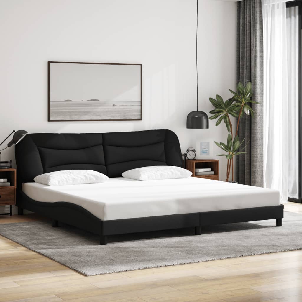 Giroletto con LED senza Materasso Hvar Nero 200x200 cm Tessuto | homemem39