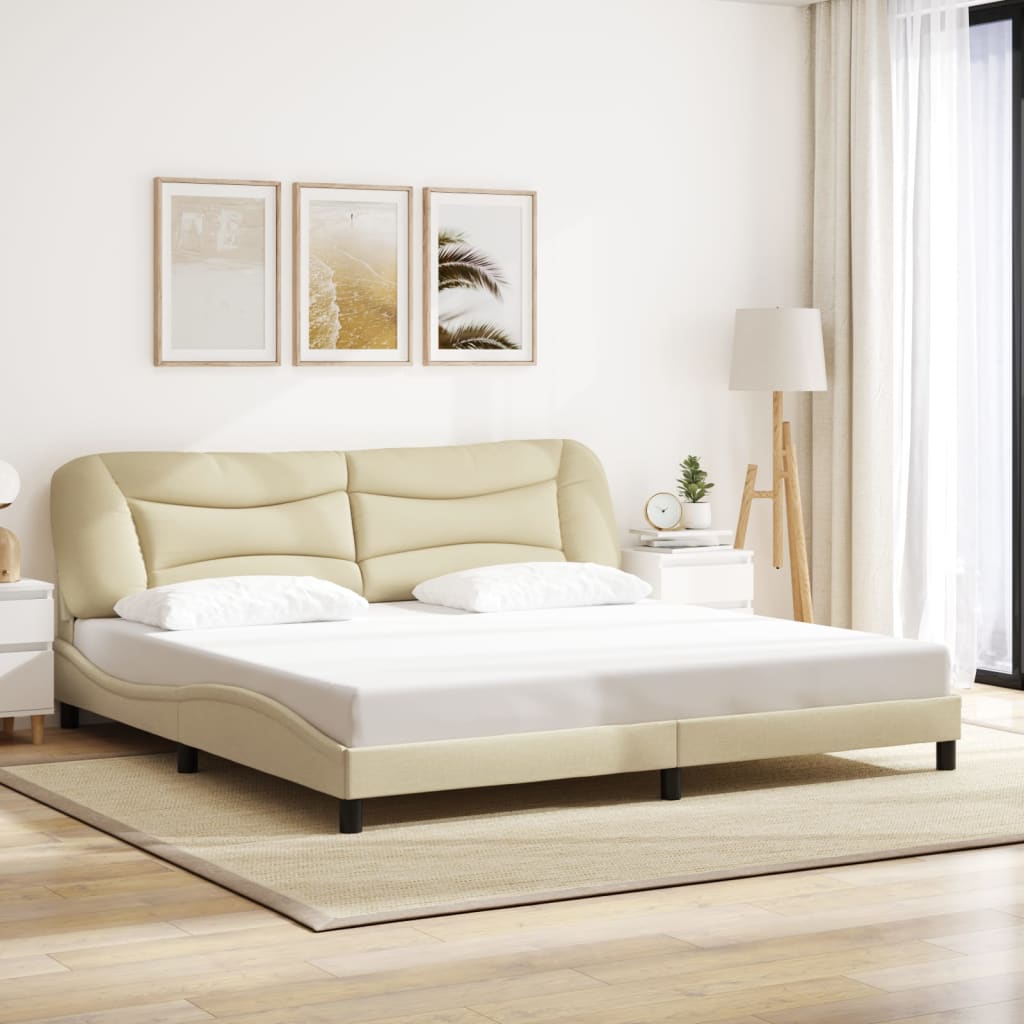 Giroletto con LED senza Materasso Hvar Crema 200x200 cm Tessuto | homemem39