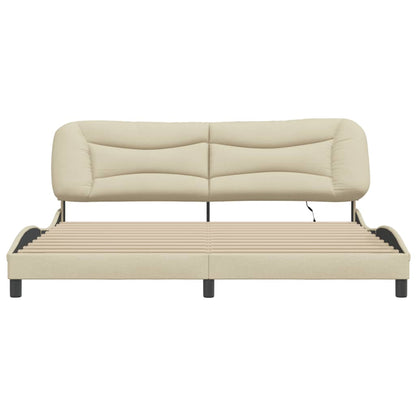 Giroletto con LED senza Materasso Hvar Crema 200x200 cm in Tessuto - homemem39