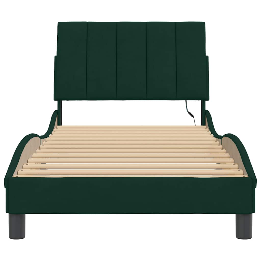 Giroletto con LED senza Materasso Hanko Verde Scuro 80x200 cm