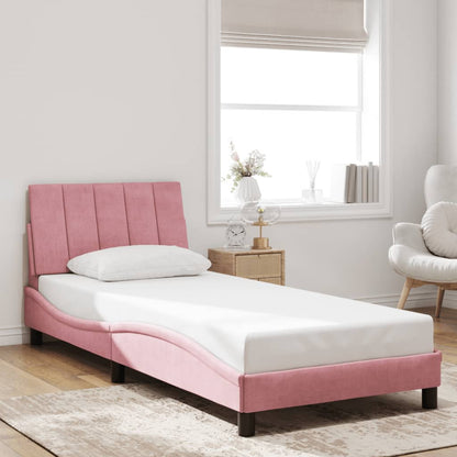 Giroletto con LED senza Materasso Hanko Rosa 80x200 cm Velluto