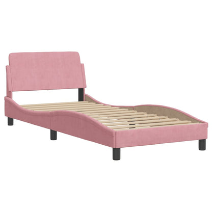 Giroletto con LED senza Materasso Hanko Rosa 80x200 cm Velluto