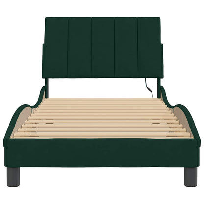 Giroletto con LED senza Materasso Hanko Verde Scuro 90x200 cm