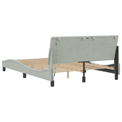 Giroletto con LED senza Materasso Hanko Grigio Chiaro 140x190cm
