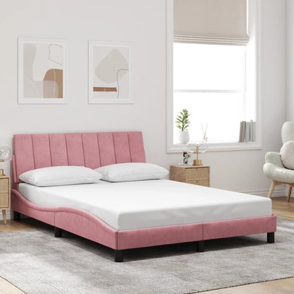 Giroletto con LED senza Materasso Hanko Rosa 140x190 cm Velluto