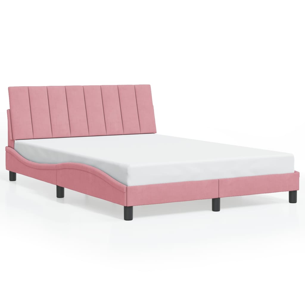 Giroletto con LED senza Materasso Hanko Rosa 140x190 cm in Velluto | homemem39