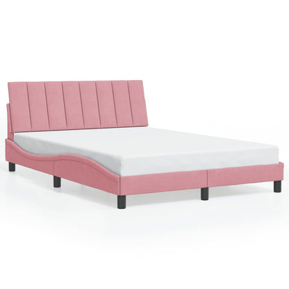 Giroletto con LED senza Materasso Hanko Rosa 140x190 cm in Velluto | homemem39