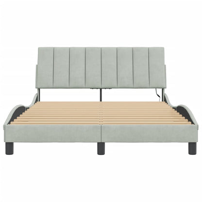 Giroletto con LED senza Materasso Hanko Grigio Chiaro 140x200cm