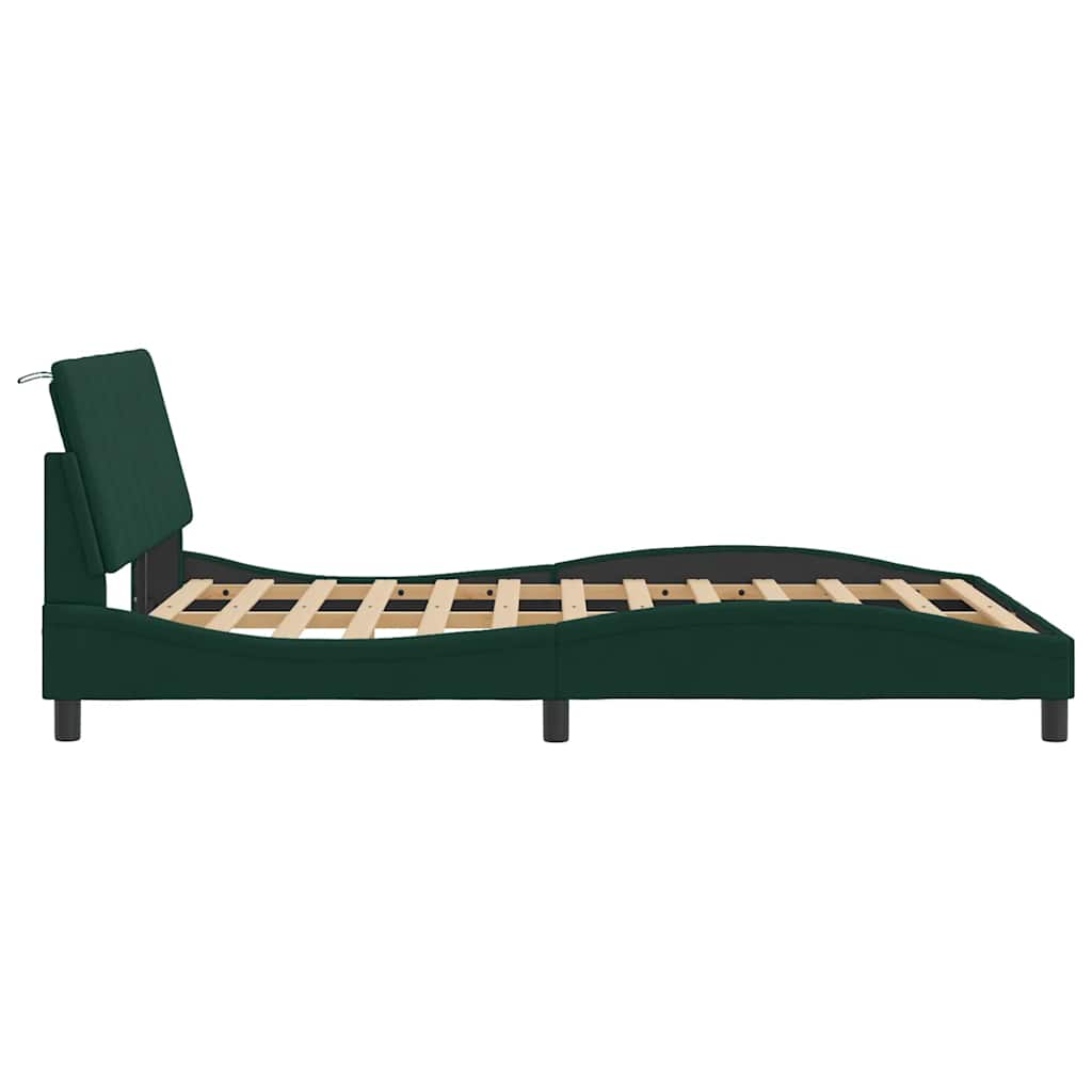 Giroletto con LED senza Materasso Hanko Verde Scuro 140x200 cm