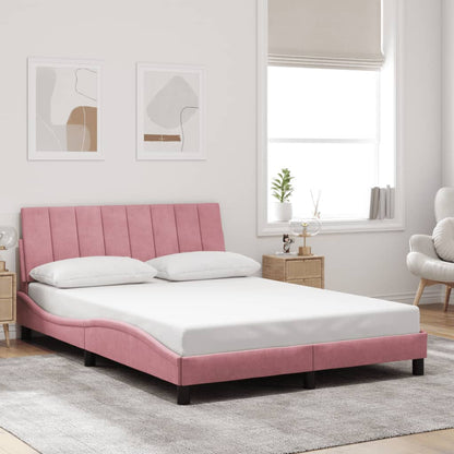 Giroletto con LED senza Materasso Hanko Rosa 140x200 cm Velluto | homemem39