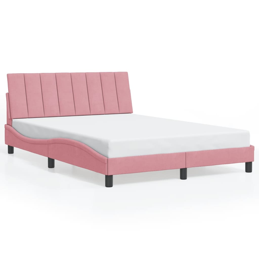 Giroletto con LED senza Materasso Hanko Rosa 140x200 cm in Velluto | homemem39